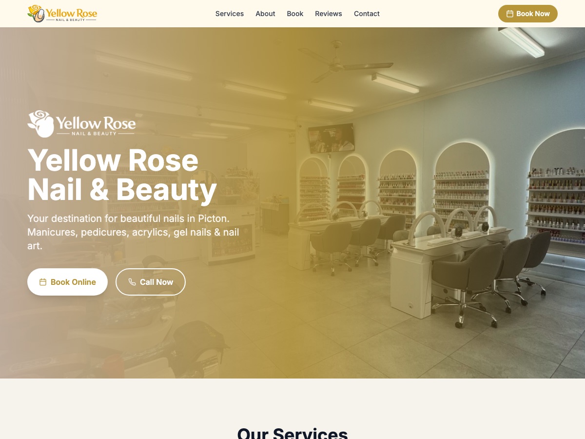 Yellow Rose Nail & Beauty website